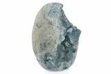 Crystal Filled Celestine (Celestite) Egg Geode - Madagascar #246056-1